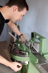 Michael Summers working at a  Morso at  Red Dog Frames Workshop